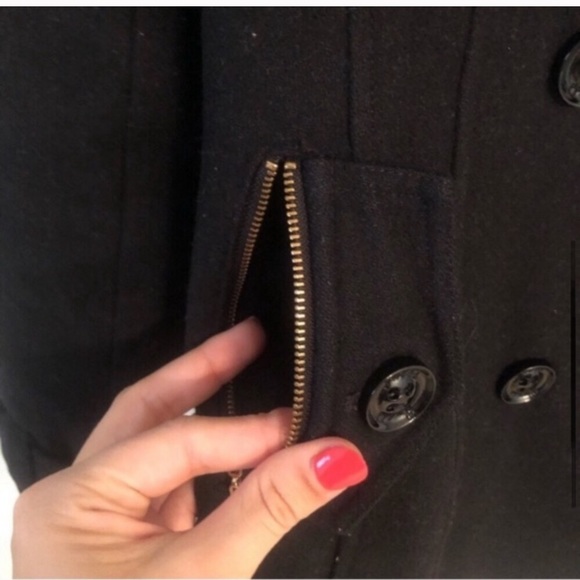 Guess Black Wool Peacoat ✅Offers - Picture 5 of 8